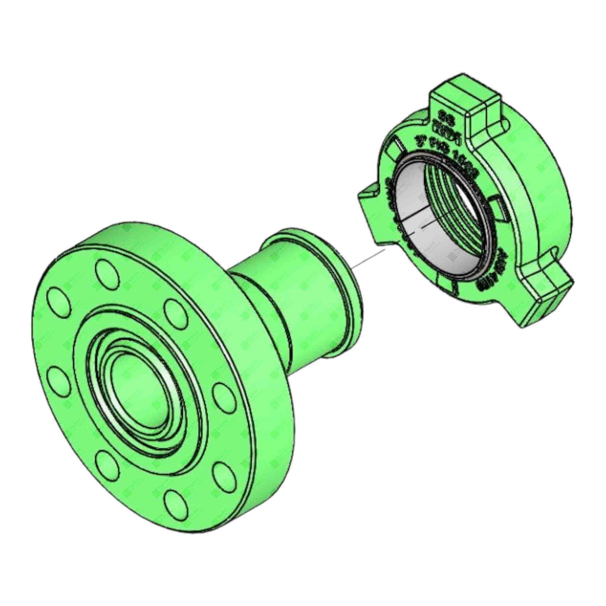 Flange Adapter, 3-1/16” 10M x 3” 1502 M, 10000 psi, Sour Service